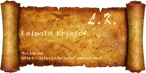 Leipold Kristóf névjegykártya